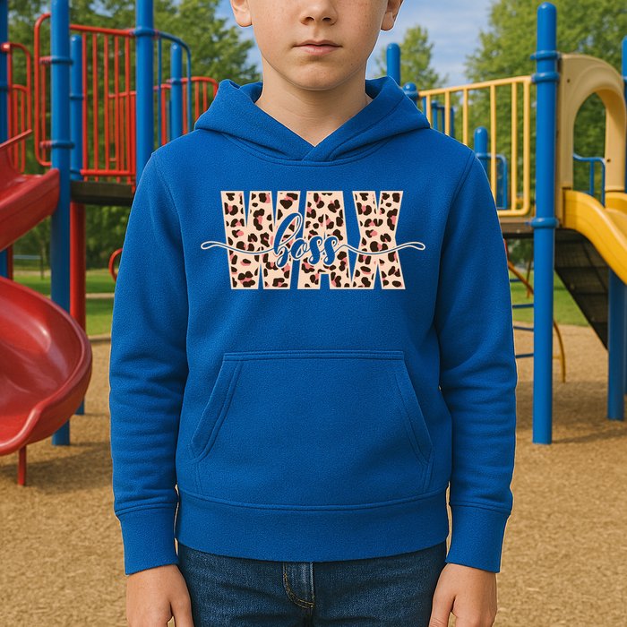 Esthetician Leopard Pattern Waxing Wax Boss Meaningful Gift Kids Hoodie