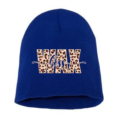 Esthetician Leopard Pattern Waxing Wax Boss Meaningful Gift Short Acrylic Beanie