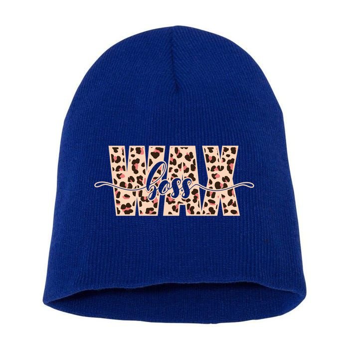 Esthetician Leopard Pattern Waxing Wax Boss Meaningful Gift Short Acrylic Beanie