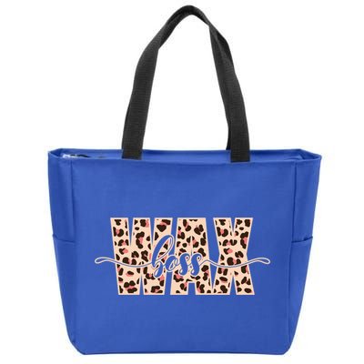Esthetician Leopard Pattern Waxing Wax Boss Meaningful Gift Zip Tote Bag