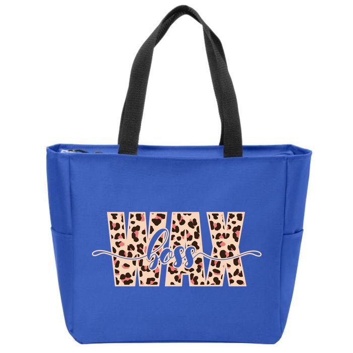 Esthetician Leopard Pattern Waxing Wax Boss Meaningful Gift Zip Tote Bag