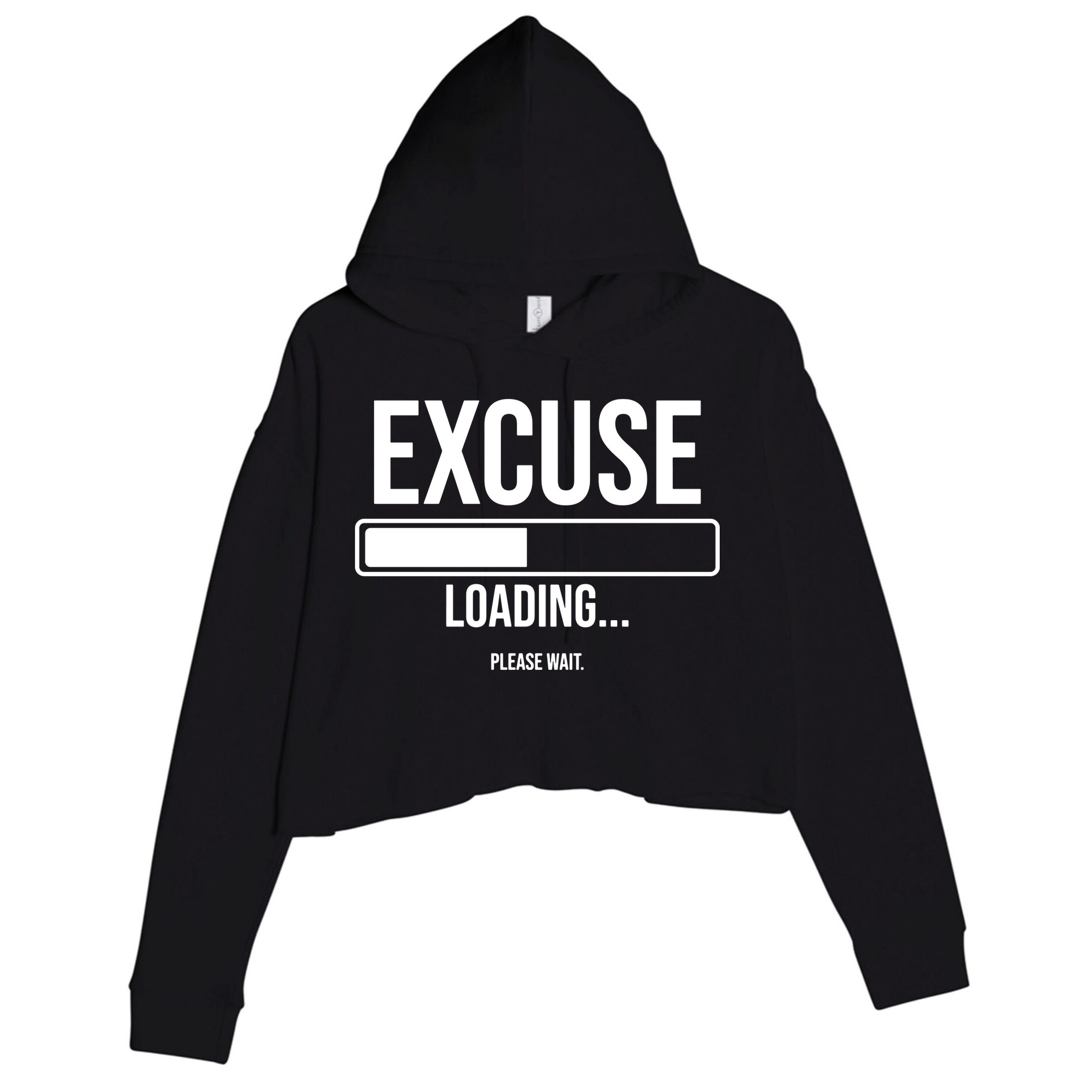 Excuse Loading Please Wait Crop Fleece Hoodie