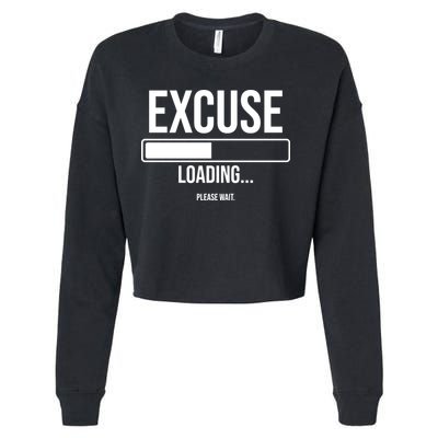 Excuse Loading Please Wait Cropped Pullover Crew