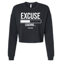 Excuse Loading Please Wait Cropped Pullover Crew