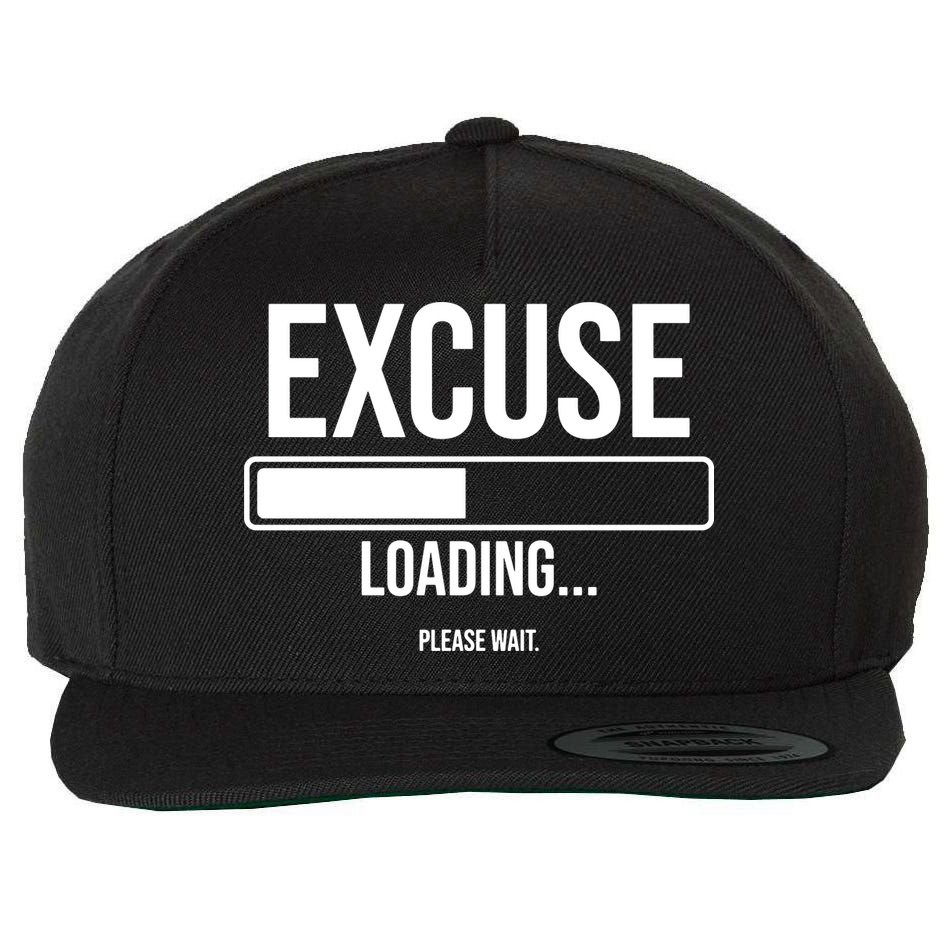 Excuse Loading Please Wait Wool Snapback Cap