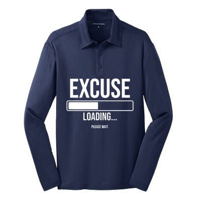 Excuse Loading Please Wait Silk Touch Performance Long Sleeve Polo