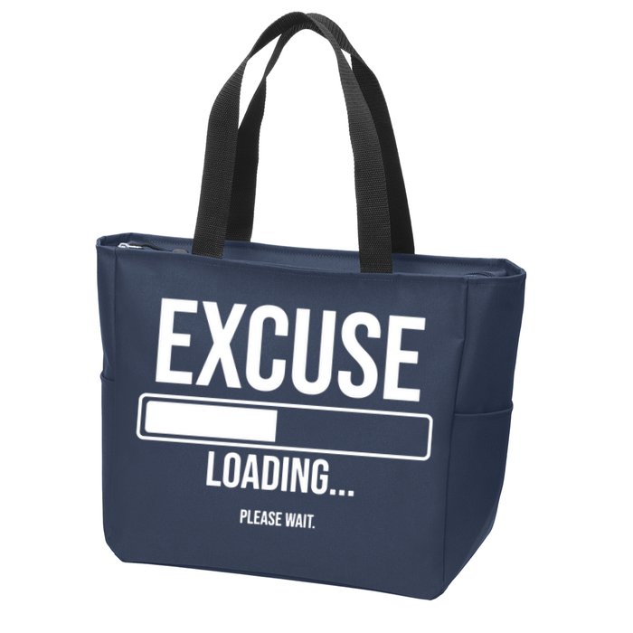 Excuse Loading Please Wait Zip Tote Bag