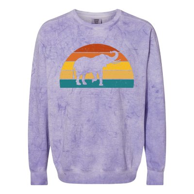 Elephant Lover Retro Sunset Colorblast Crewneck Sweatshirt