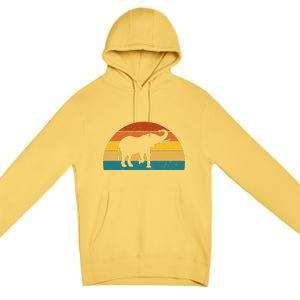 Elephant Lover Retro Sunset Premium Pullover Hoodie