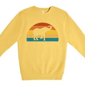 Elephant Lover Retro Sunset Premium Crewneck Sweatshirt