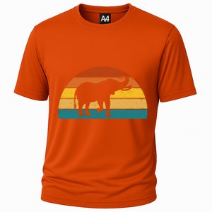 Elephant Lover Retro Sunset Cooling Performance Crew T-Shirt