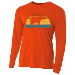 Elephant Lover Retro Sunset Cooling Performance Long Sleeve Crew