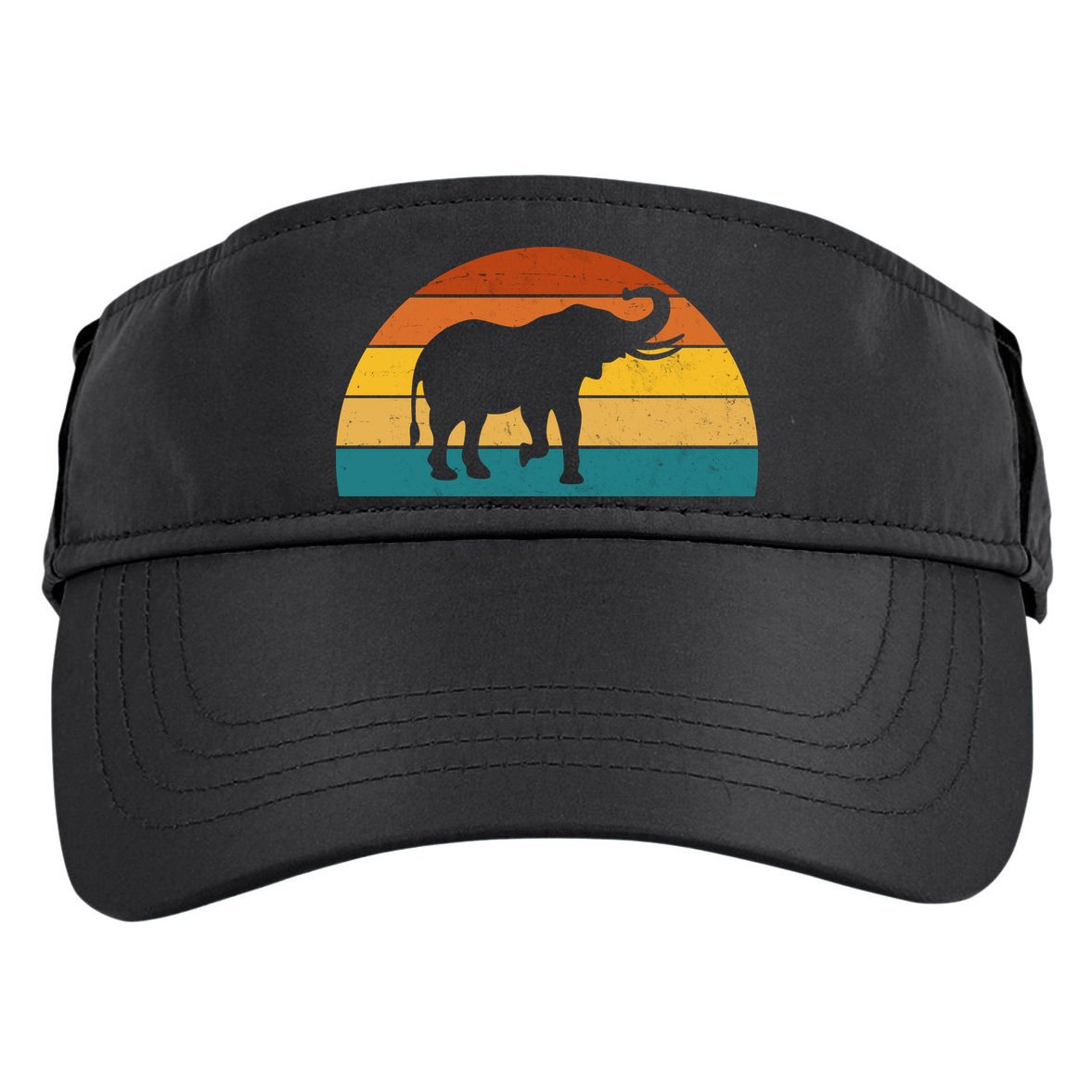 Elephant Lover Retro Sunset Adult Drive Performance Visor