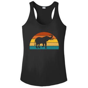 Elephant Lover Retro Sunset Ladies PosiCharge Competitor Racerback Tank