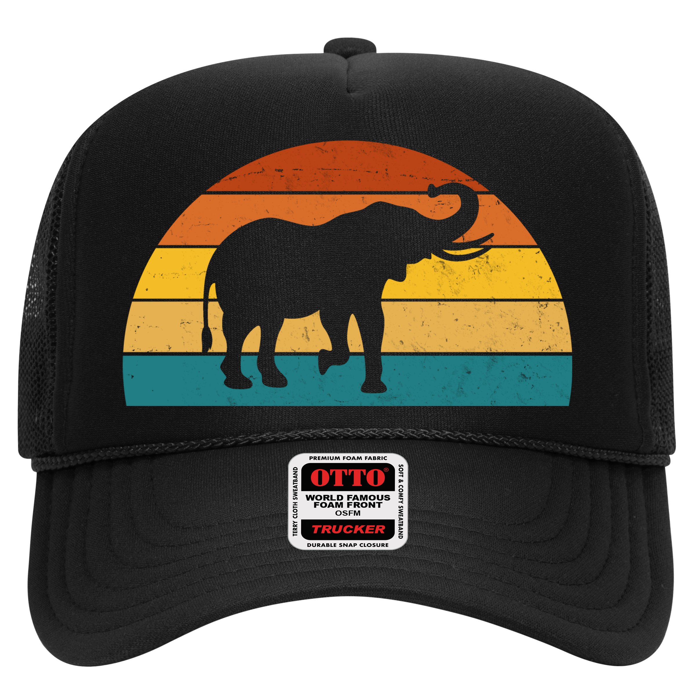 Elephant Lover Retro Sunset Hat