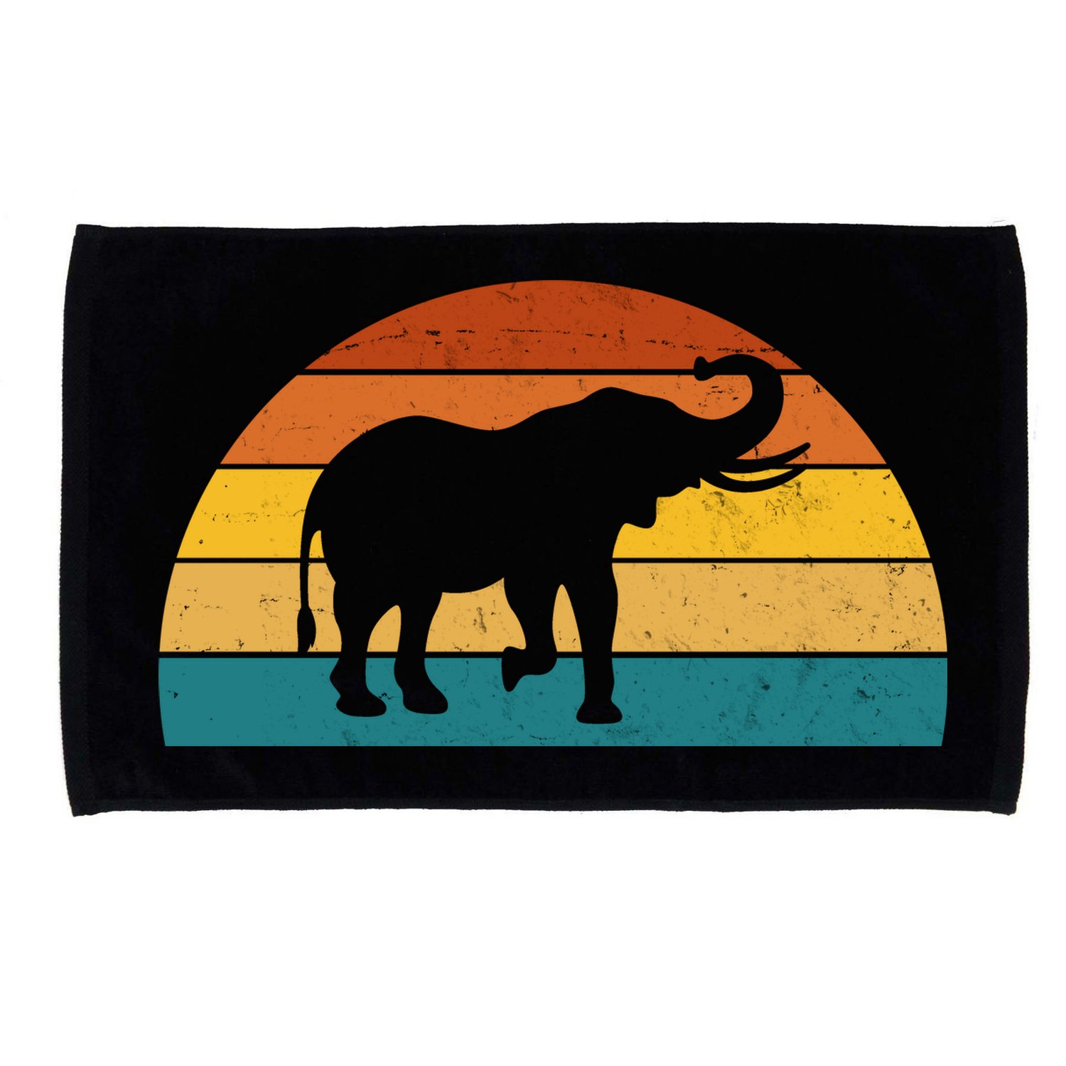 Elephant Lover Retro Sunset Microfiber Hand Towel