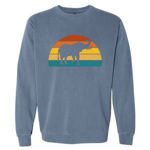 Elephant Lover Retro Sunset Garment-Dyed Sweatshirt