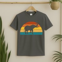 Elephant Lover Retro Sunset T-Shirt