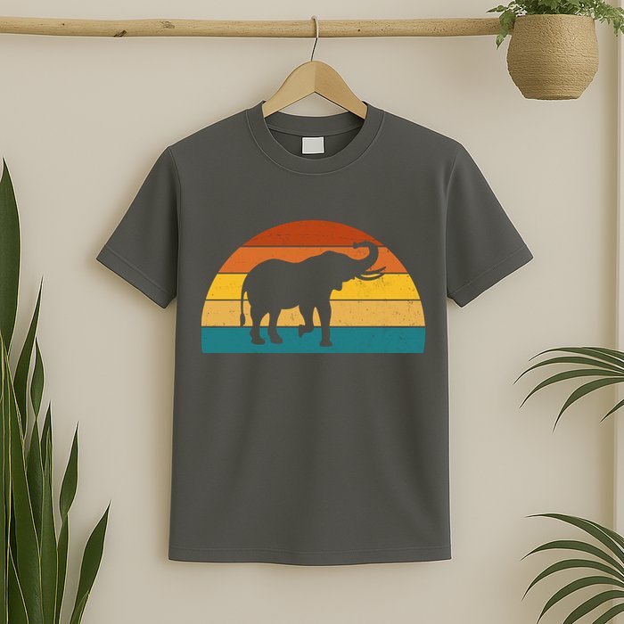 Elephant Lover Retro Sunset T-Shirt