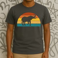 Elephant Lover Retro Sunset T-Shirt