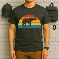 Elephant Lover Retro Sunset T-Shirt