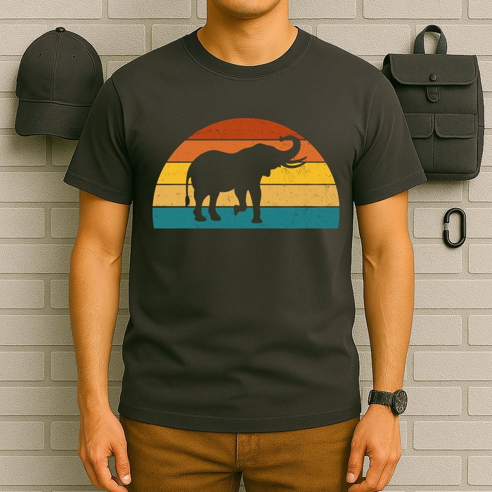 Elephant Lover Retro Sunset T-Shirt