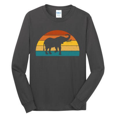 Elephant Lover Retro Sunset Tall Long Sleeve T-Shirt