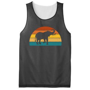 Elephant Lover Retro Sunset Mesh Reversible Basketball Jersey Tank