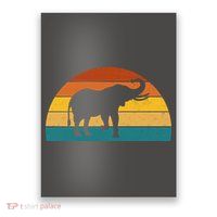 Elephant Lover Retro Sunset Poster