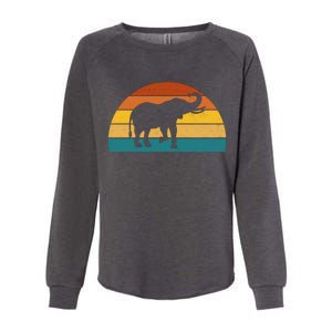 Elephant Lover Retro Sunset Womens California Wash Sweatshirt