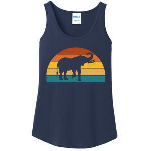 Elephant Lover Retro Sunset Ladies Essential Tank