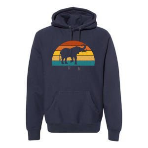 Elephant Lover Retro Sunset Premium Hoodie