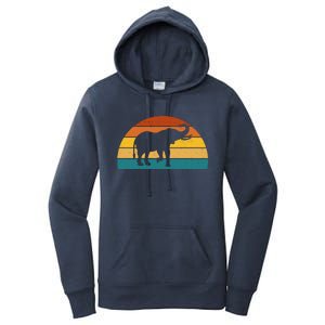 Elephant Lover Retro Sunset Women's Pullover Hoodie