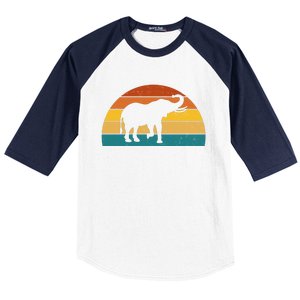 Elephant Lover Retro Sunset Baseball Sleeve Shirt