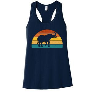 Elephant Lover Retro Sunset Women's Racerback Tank