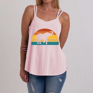 Elephant Lover Retro Sunset Women's Strappy Tank