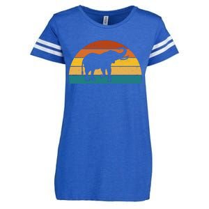 Elephant Lover Retro Sunset Enza Ladies Jersey Football T-Shirt