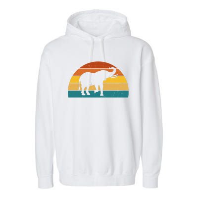 Elephant Lover Retro Sunset Garment-Dyed Fleece Hoodie