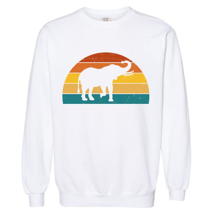 Elephant Lover Retro Sunset Garment-Dyed Sweatshirt