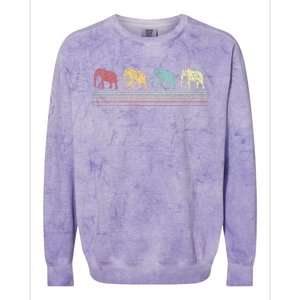 Elephant Lover Retro Elephant animal Colorblast Crewneck Sweatshirt