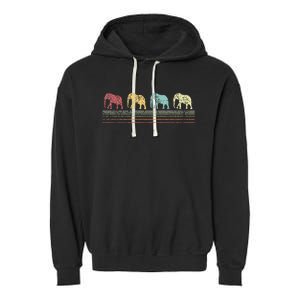 Elephant Lover Retro Elephant animal Garment-Dyed Fleece Hoodie