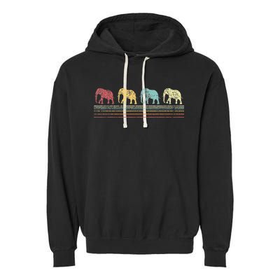 Elephant Lover Retro Elephant animal Garment-Dyed Fleece Hoodie