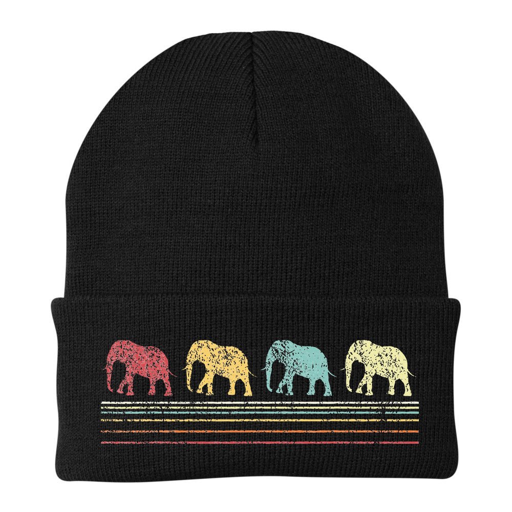 Elephant Lover Retro Elephant animal Beanie