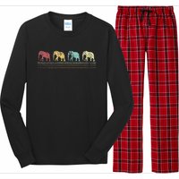 Elephant Lover Retro Elephant animal Long Sleeve Pajama Set