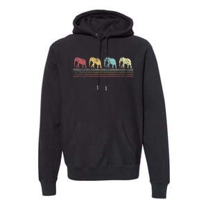 Elephant Lover Retro Elephant animal Premium Hoodie