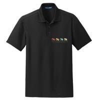 Elephant Lover Retro Elephant animal Dry Zone Grid Polo