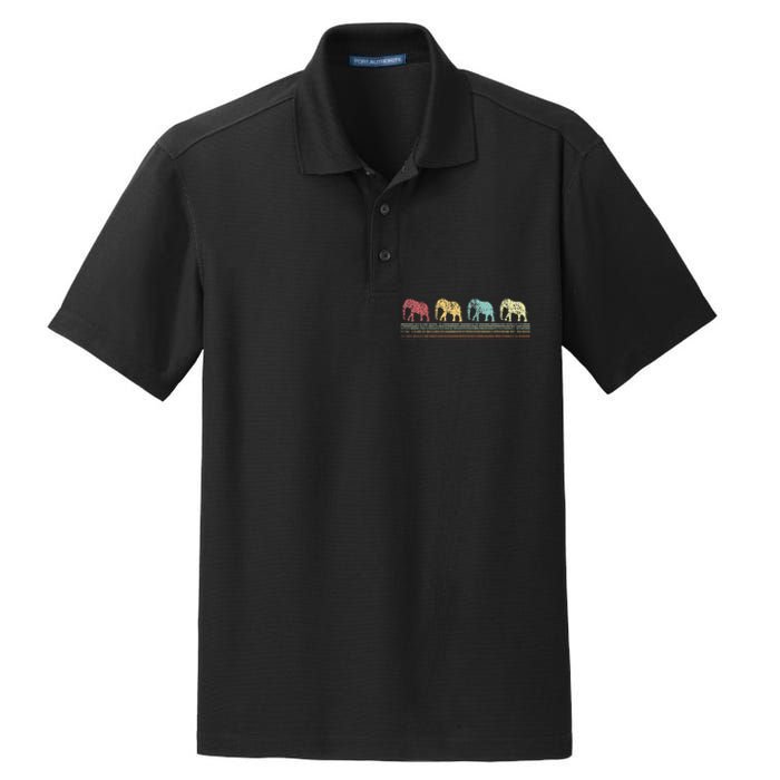 Elephant Lover Retro Elephant animal Dry Zone Grid Polo