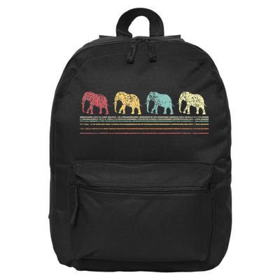 Elephant Lover Retro Elephant animal 16 in Basic Backpack