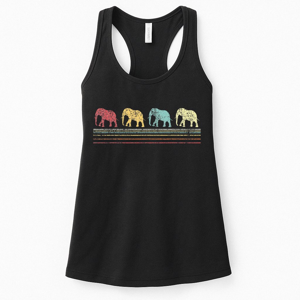 Elephant Lover Retro Elephant animal Womens Tank Top