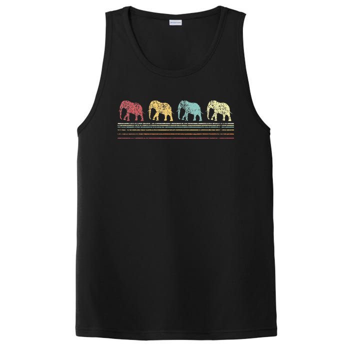 Elephant Lover Retro Elephant animal PosiCharge Competitor Tank